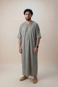 Moroccan Gandoura Sage Green Full Length Men – Premium Cotton Gandoura by Darul-Hayaa